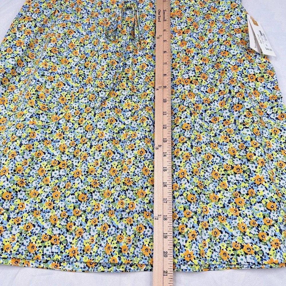 Land 'N Sea Women's SZ-L Orange Floral 55%Linen & Rayon Blend midi length skir‎